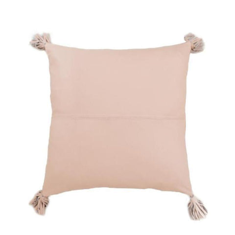 Blush Leather & Natural Linen cushion