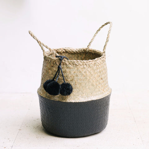 Seagrass Belly Basket Half Black: Alternate View #5