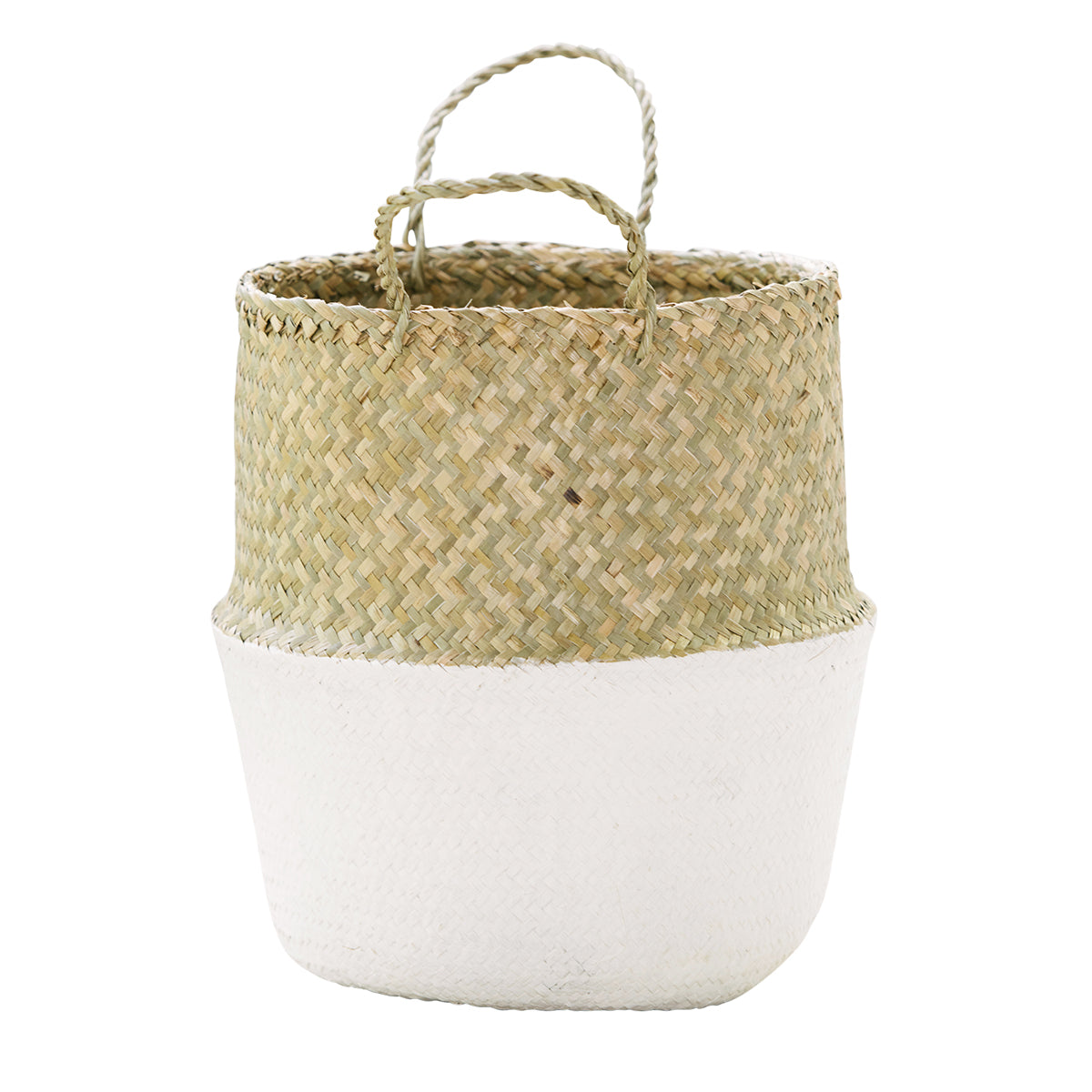 Seagrass Belly Basket Half White