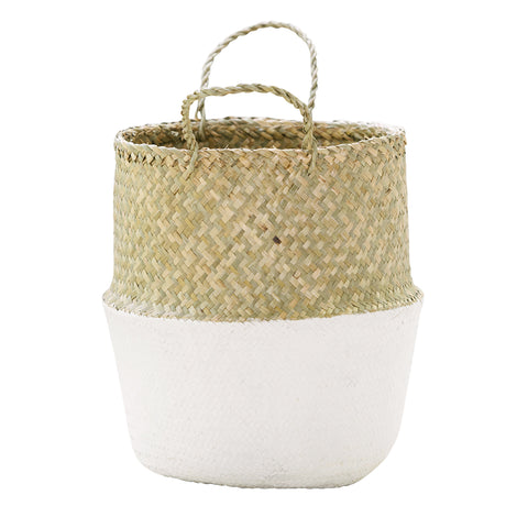Seagrass Belly Basket Half White: Alternate View #1