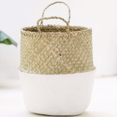 Seagrass Belly Basket Half White: Alternate View #3