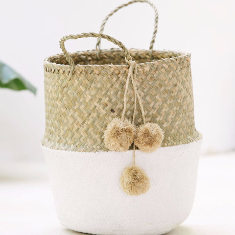 Seagrass Belly Basket Half White: Alternate View #4