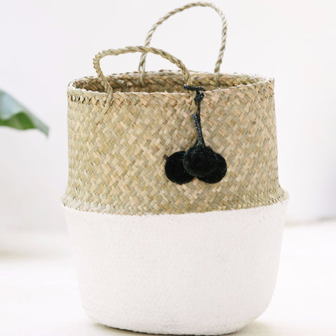 Seagrass Belly Basket Half White: Alternate View #5