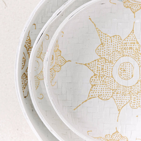 White & Gold Mandala Food Basket: Alternate View #3