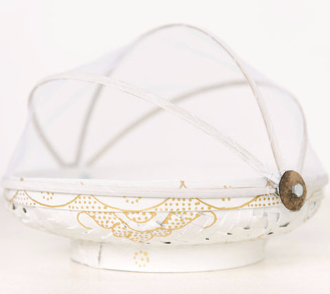 White & Gold Mandala Food Basket