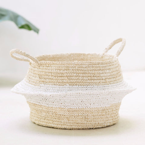 Raffia and Plastic Collapsable Baskets (set of 2): Alternate View #2