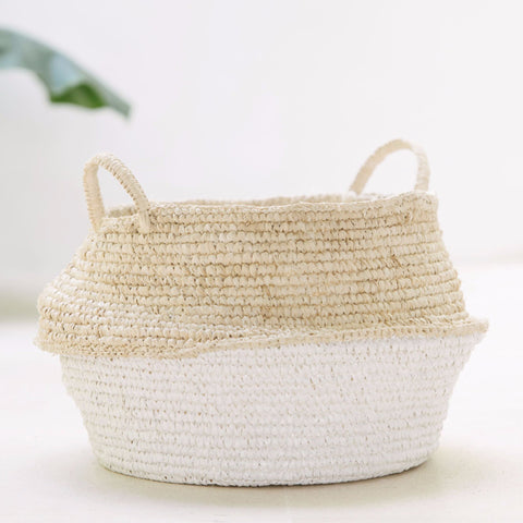 Raffia and Plastic Collapsable Baskets (set of 2): Alternate View #3