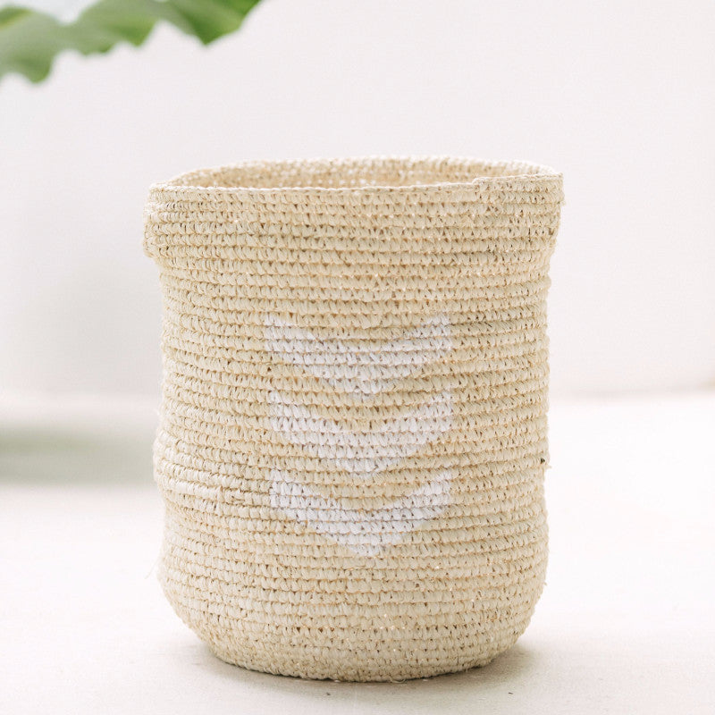 Chevron Raffia Basket