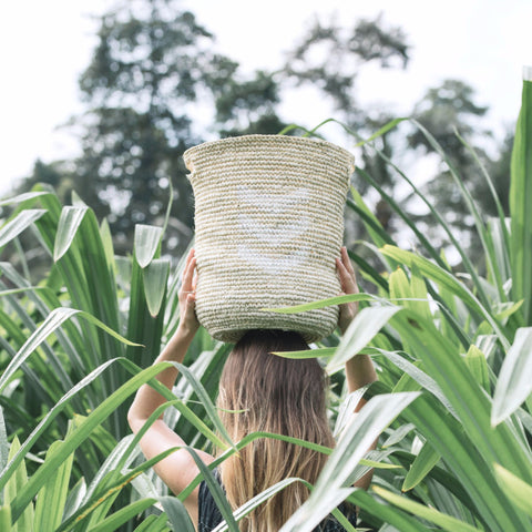 Chevron Raffia Basket: Alternate View #6