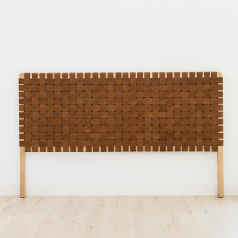 Bali Statement Leather Headboard Tan: Alternate View #2