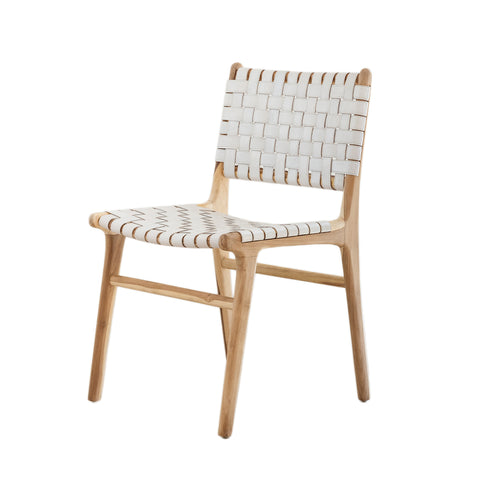 Bali Statement Dining Chair - White Leather: Alternate View #1