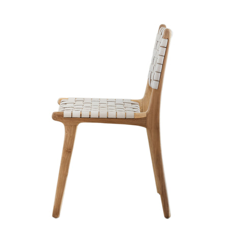 Bali Statement Dining Chair - White Leather: Alternate View #11