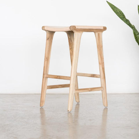 Bella Bar Stool - Blush Leather: Alternate View #5