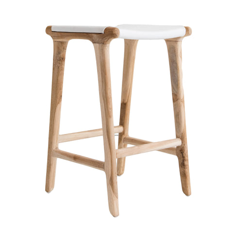 Bella Bar Stool - White Leather