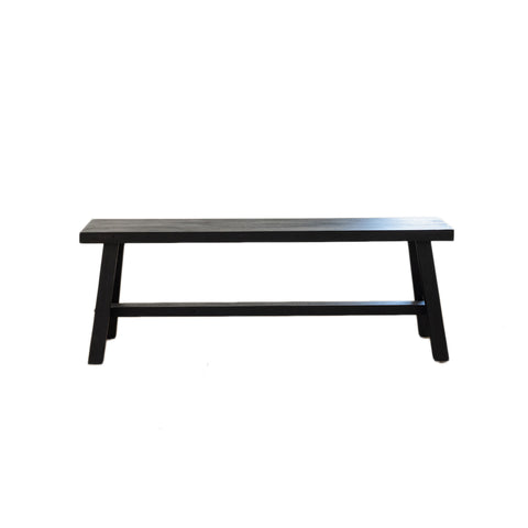 Black Recycled Wood Bench