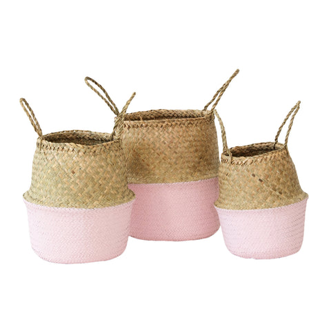 Seagrass Belly Basket Hint of Blush: Alternate View #1