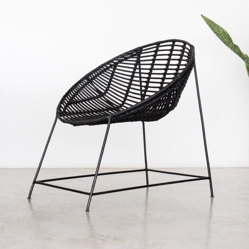 Rattan Bucket Chair Black