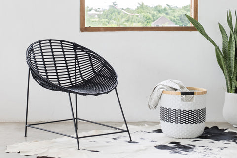 Rattan Bucket Chair Black: Alternate View #8