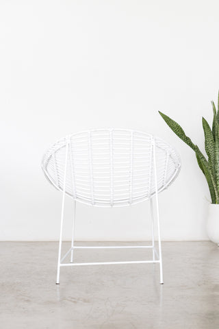 Rattan Bucket Chair White: Alternate View #3