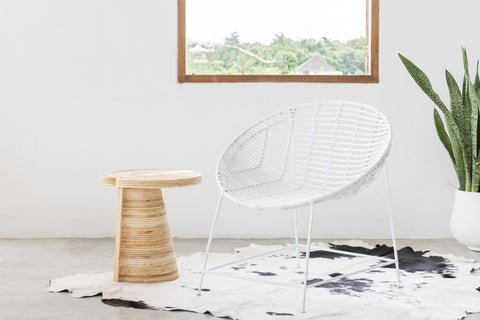 Rattan Bucket Chair White: Alternate View #8