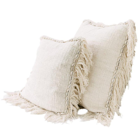 Oceana Shell and Fringe Cushion: Alternate View #1