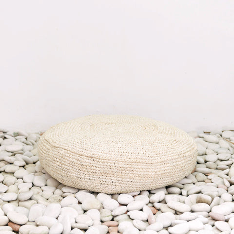 Raffia Island Round Soft Pouf: Alternate View #2