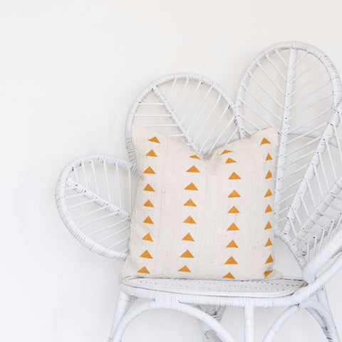Mudcloth Cushion - Triangles Mustard Cushion: Alternate View #2