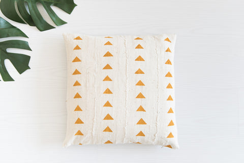 Mudcloth Cushion - Triangles Mustard Cushion: Alternate View #4