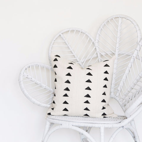 Mudcloth Cushion - Triangles Black: Alternate View #2