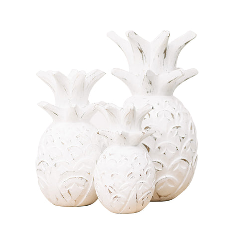 Set of 3 Wooden Pineapple Décor: Alternate View #1