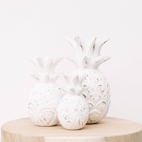 Set of 3 Wooden Pineapple Décor: Alternate View #2