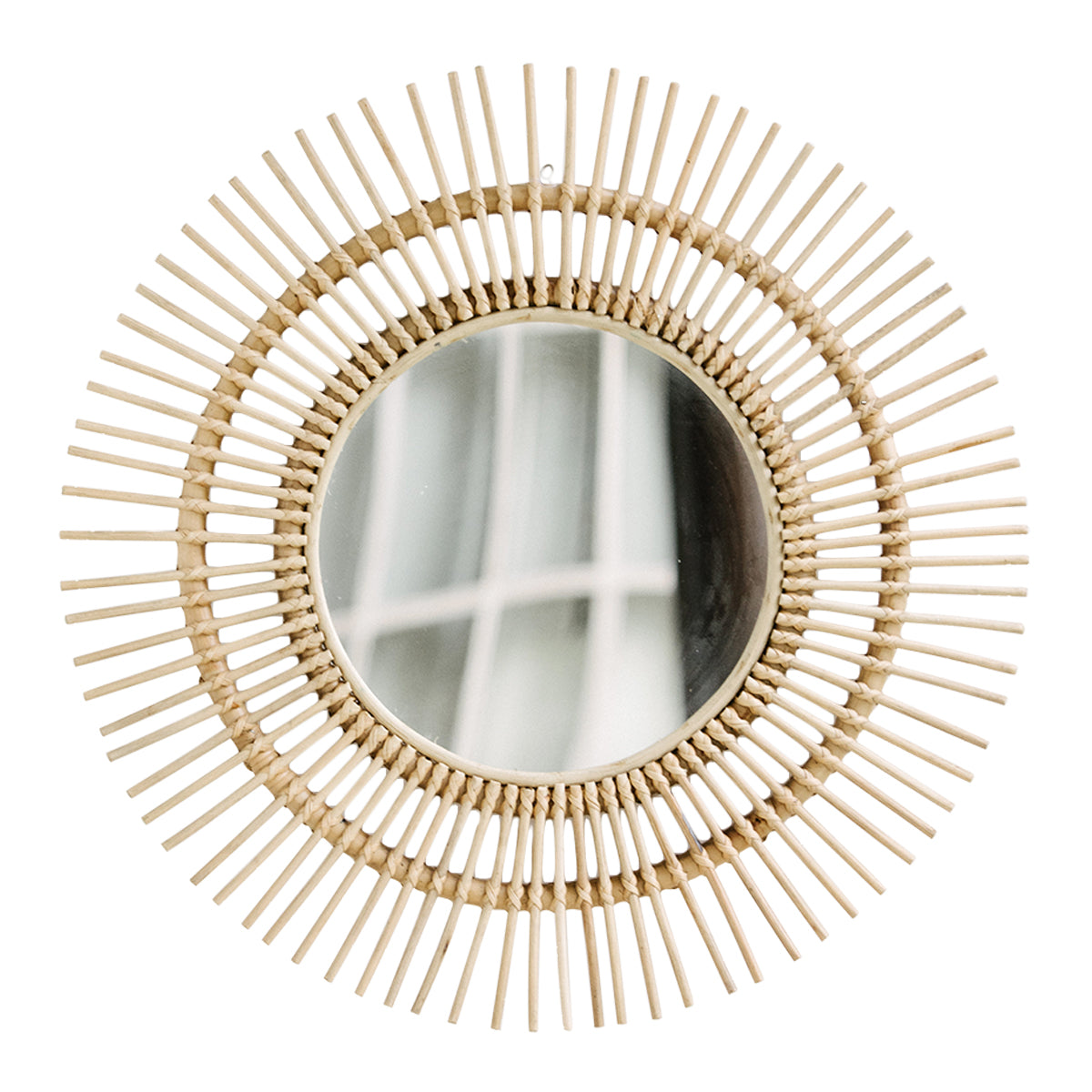 Sunburst Rattan Mirror