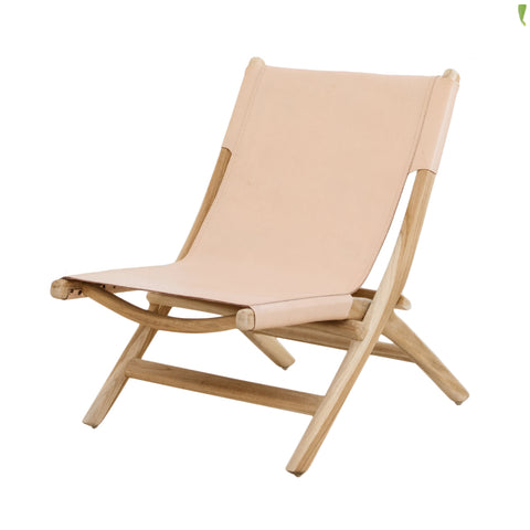 Kelly Blush Folding Leather Chair