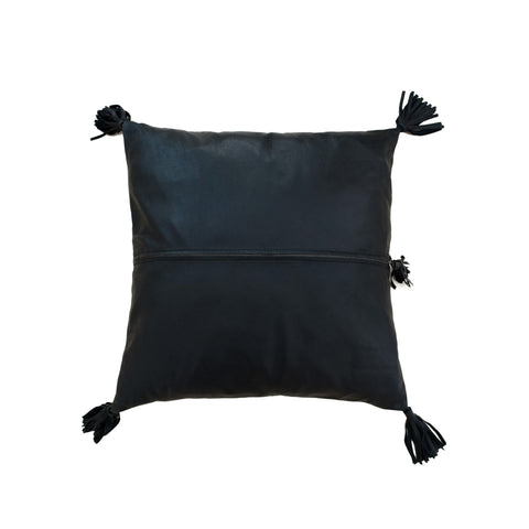 Full Leather Black Cushion: Alternate View #2