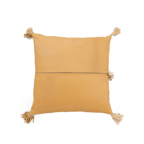 Full Leather Golden Tan Cushion: Alternate View #2