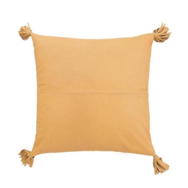 Full Leather Golden Tan Cushion