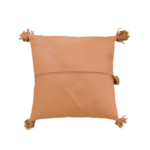 Full Leather Tan Cushion: Alternate View #2