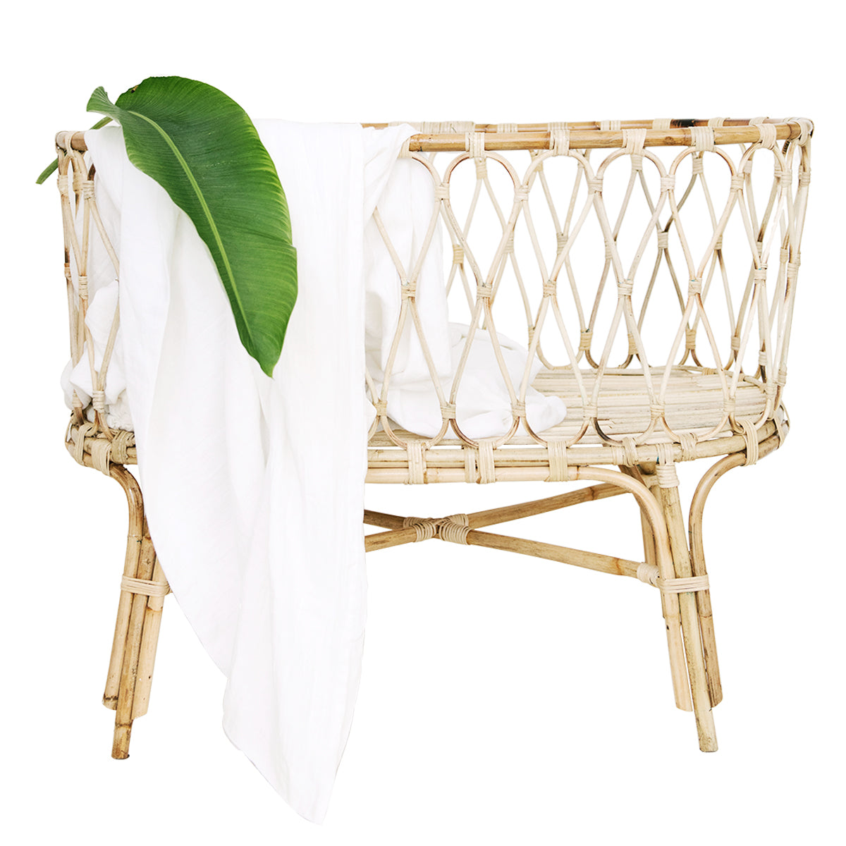 Little Poppet Rattan Baby Crib