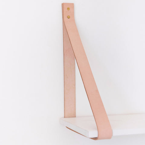 Nude Leather Shelf Straps Set - Joba Collection: Alternate View #2