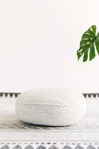 Karma Round Soft White Pouf: Alternate View #5