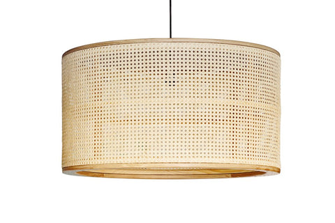Cane and Wood Pendant Light: Alternate View #2