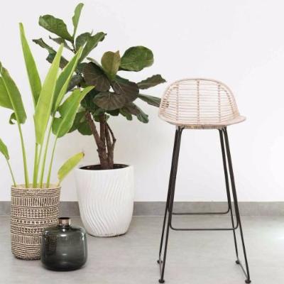 Rattan bucket bar stool: Alternate View #1